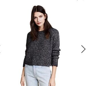 AYR Black & Gray Ribbed Crewneck Sweater